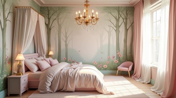 Transformez la chambre de fille en royaume féerique avec un papier peint princesse