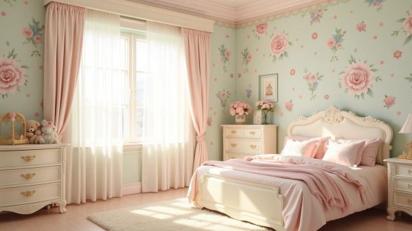 Transformez la chambre de fille en royaume féerique avec un papier peint princesse